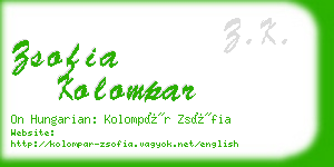 zsofia kolompar business card